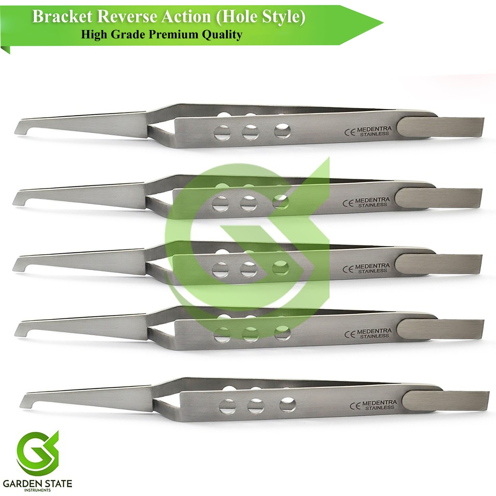 5Pcs Bracket  Reverse Action Tweezers Self Holding Bracket Ligature Hold Placer