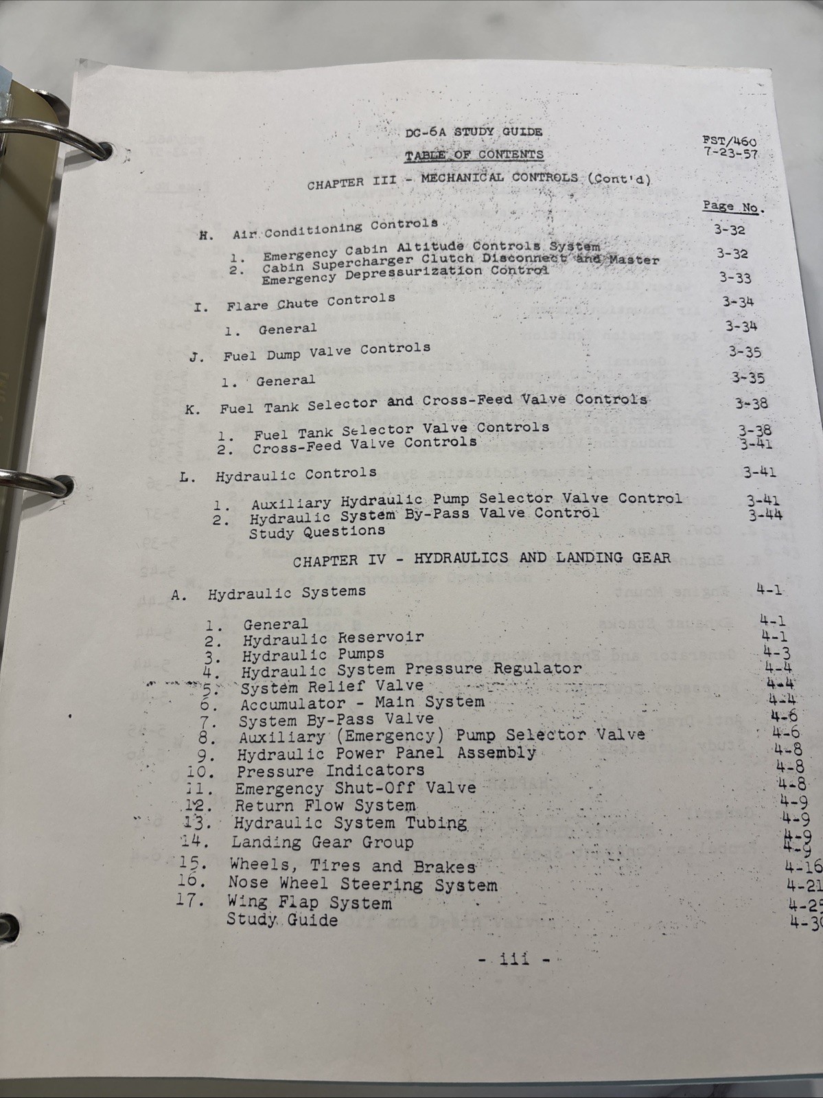 1957 Douglas DC-6 Factory Pilot Study Guide Manual