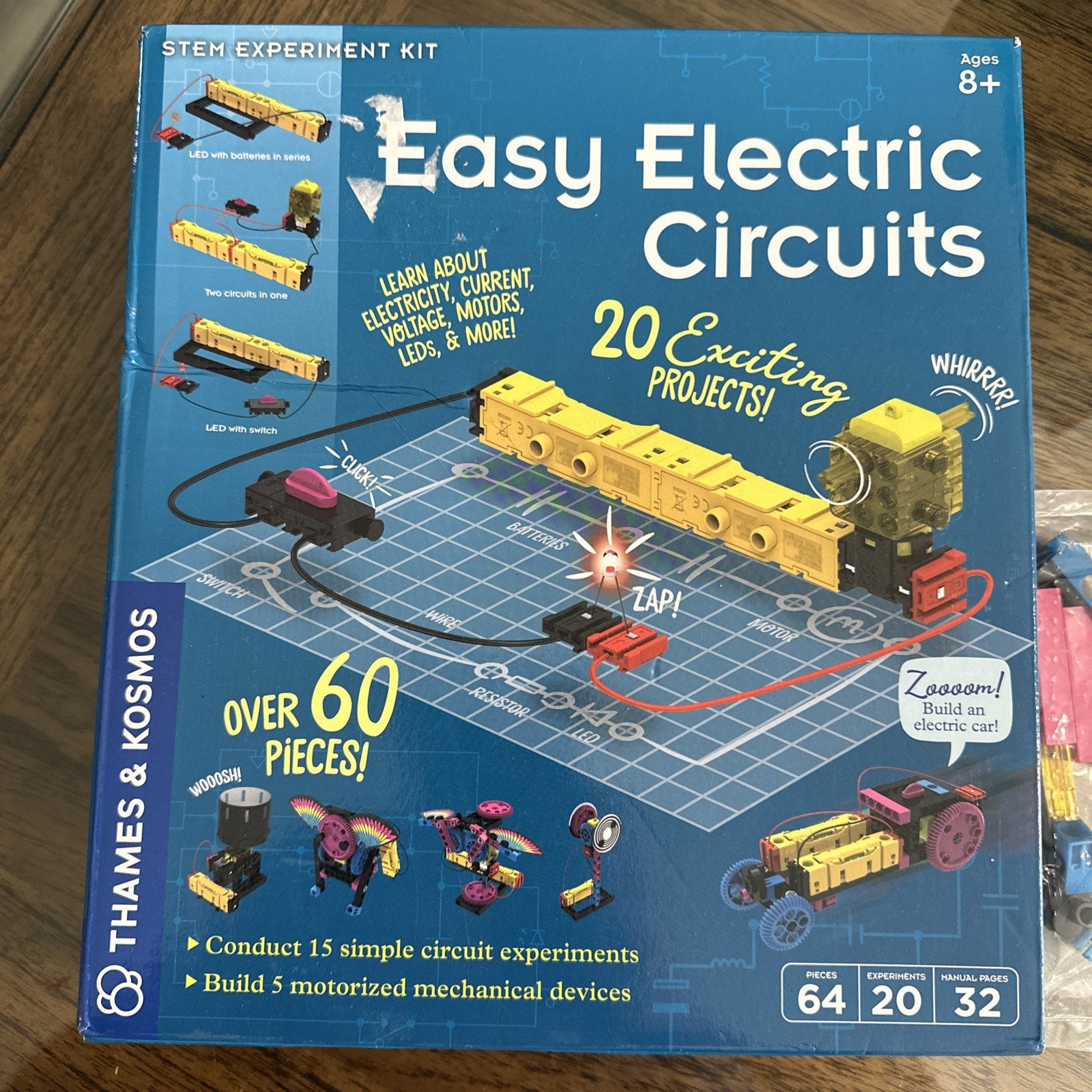 Thames & Kosmos Easy Electric Circuits STEM Kit 20 Projects Over 60 Pcs NEW
