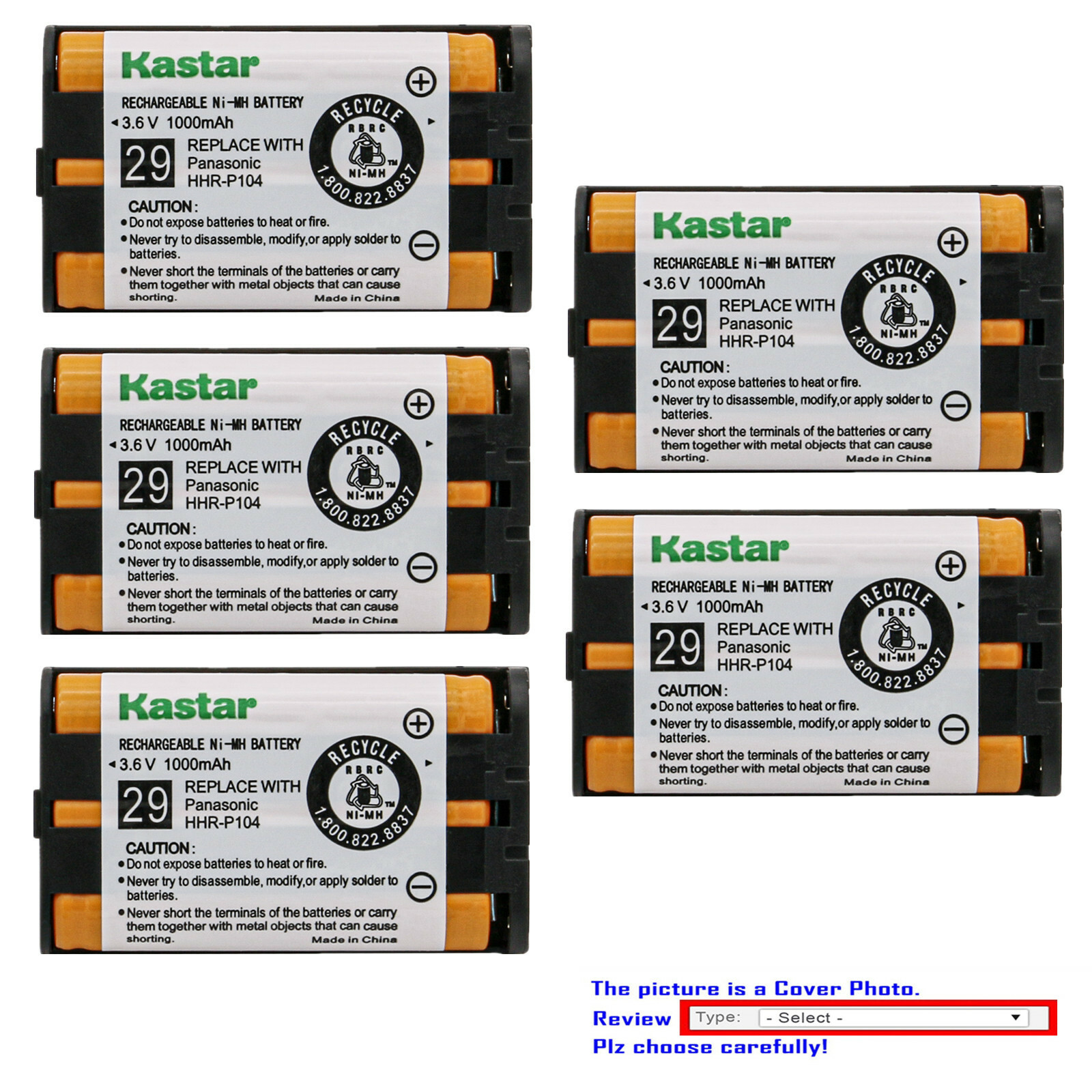 Kastar HHR-P104A Battery for Energizer ERP104, GE TL96411 TL26411 TL86411
