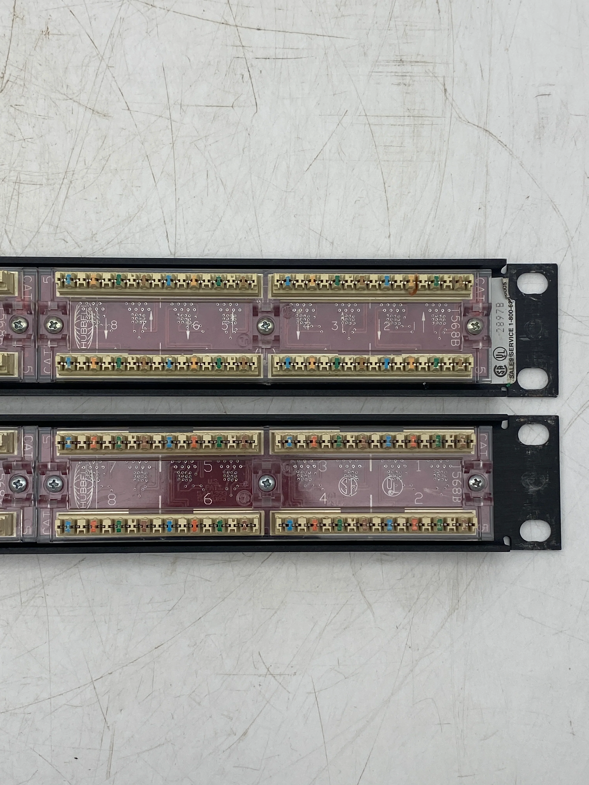 Hubbell MCC5803110A19E T568B 24-Port Patch Panel, Cat. 5 *Lot of (2)* (Used)