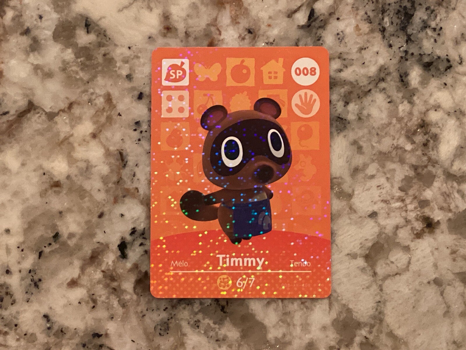 TIMMY 008 MELO RARE ERROR CARD Animal Crossing Amiibo Authentic Read Description