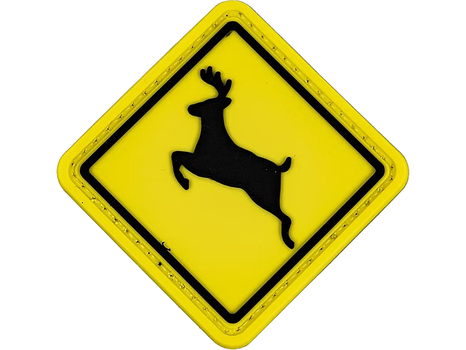 Merica Life Yellow Deer Crossing Sign PVC Morale Patch