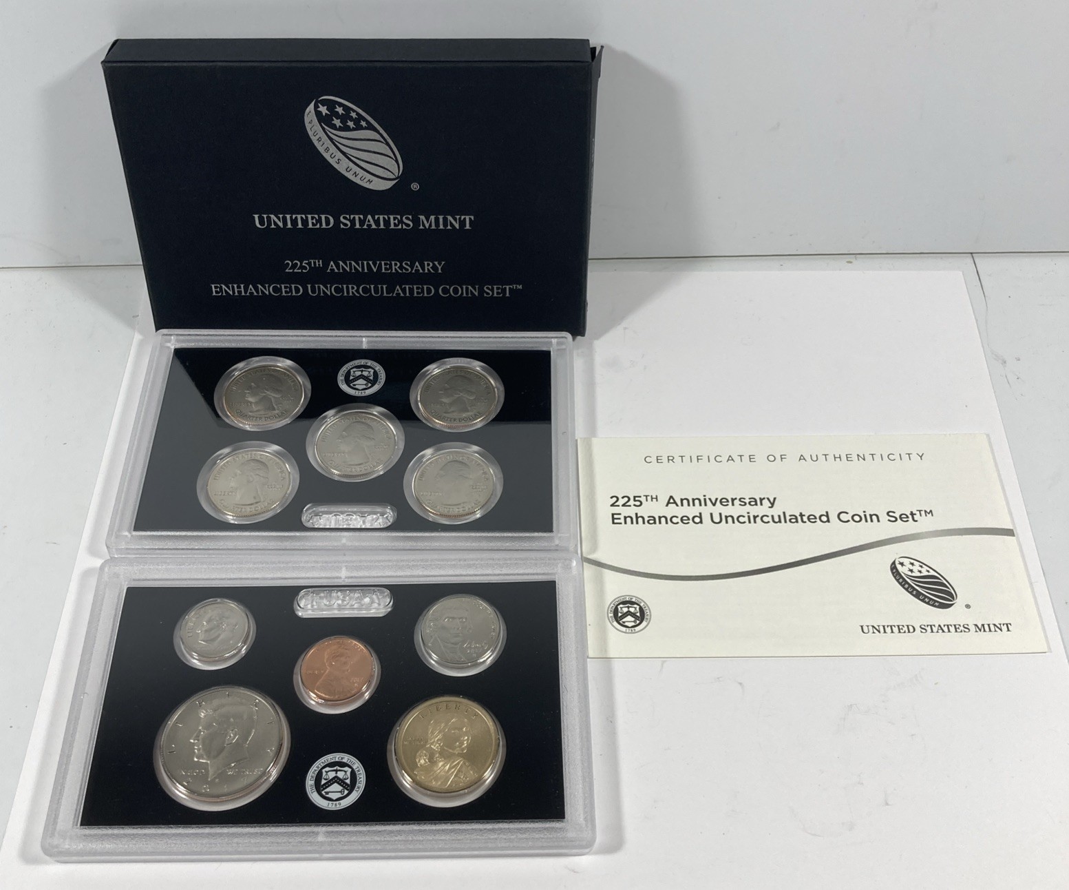 2017 Enhanced Uncirculated 225th Anniversary 10 Piece Coin Set. With OGP