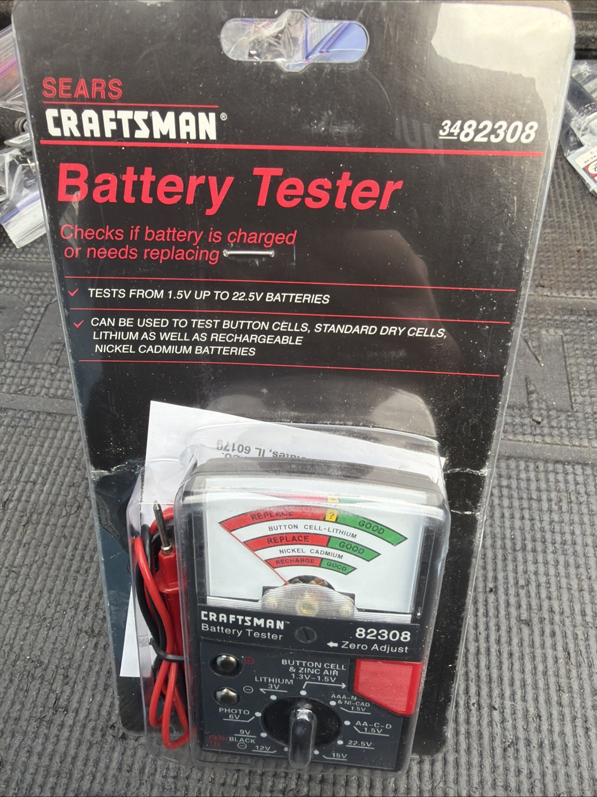 Sears Craftsman Nos Rare Battery Tester 82308 1.5v To 22.5v Batteries