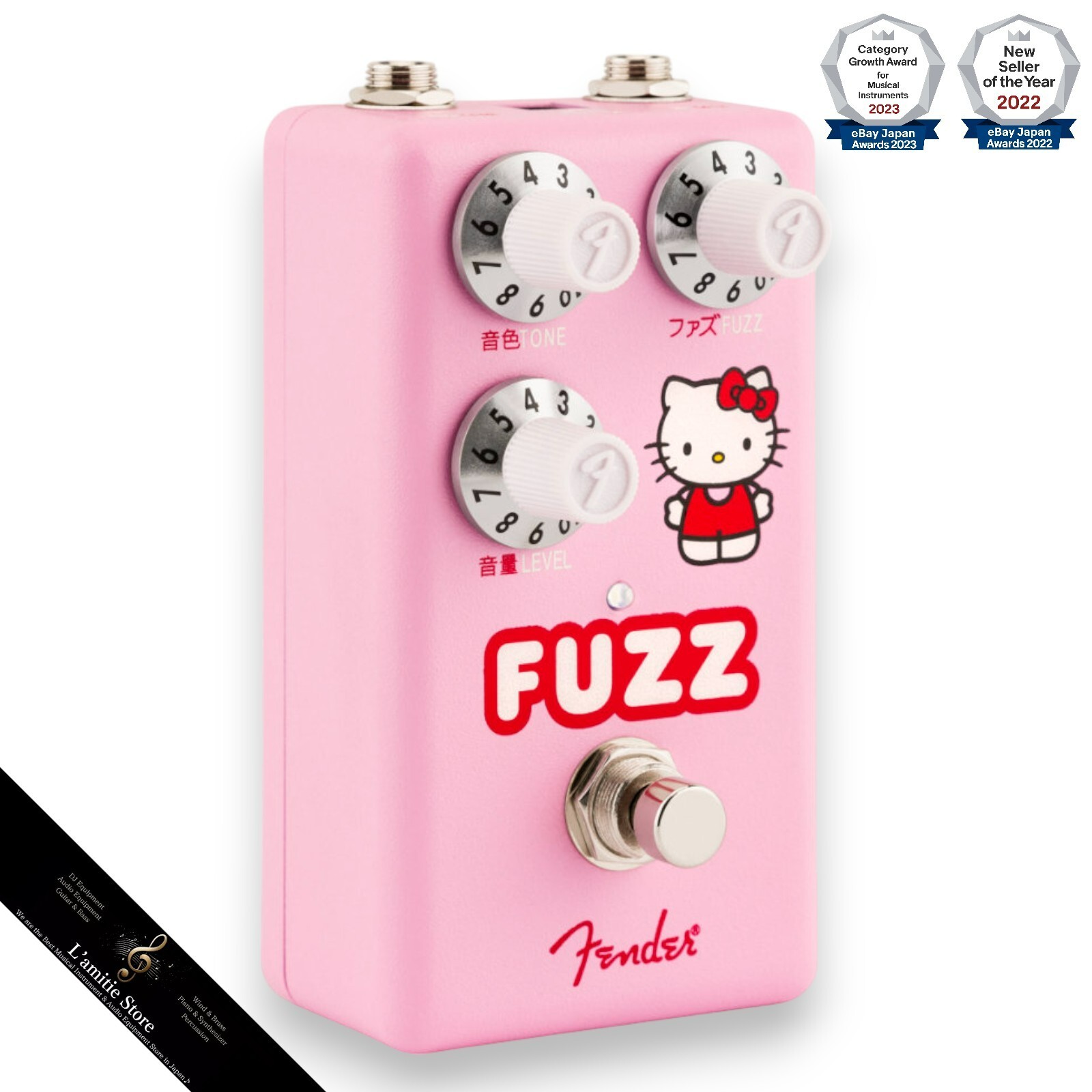 Fender x Hello Kitty Fuzz Guitar Effect Pedal Compact Effector Limited Pink JP