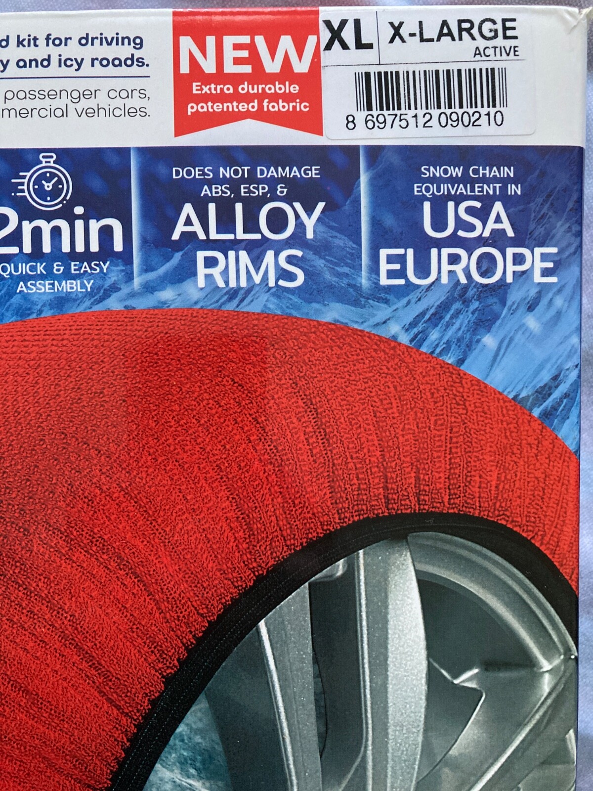 MATTE XL Automotive Snow Socks for Tires for Ultimate Grip Snow Chain