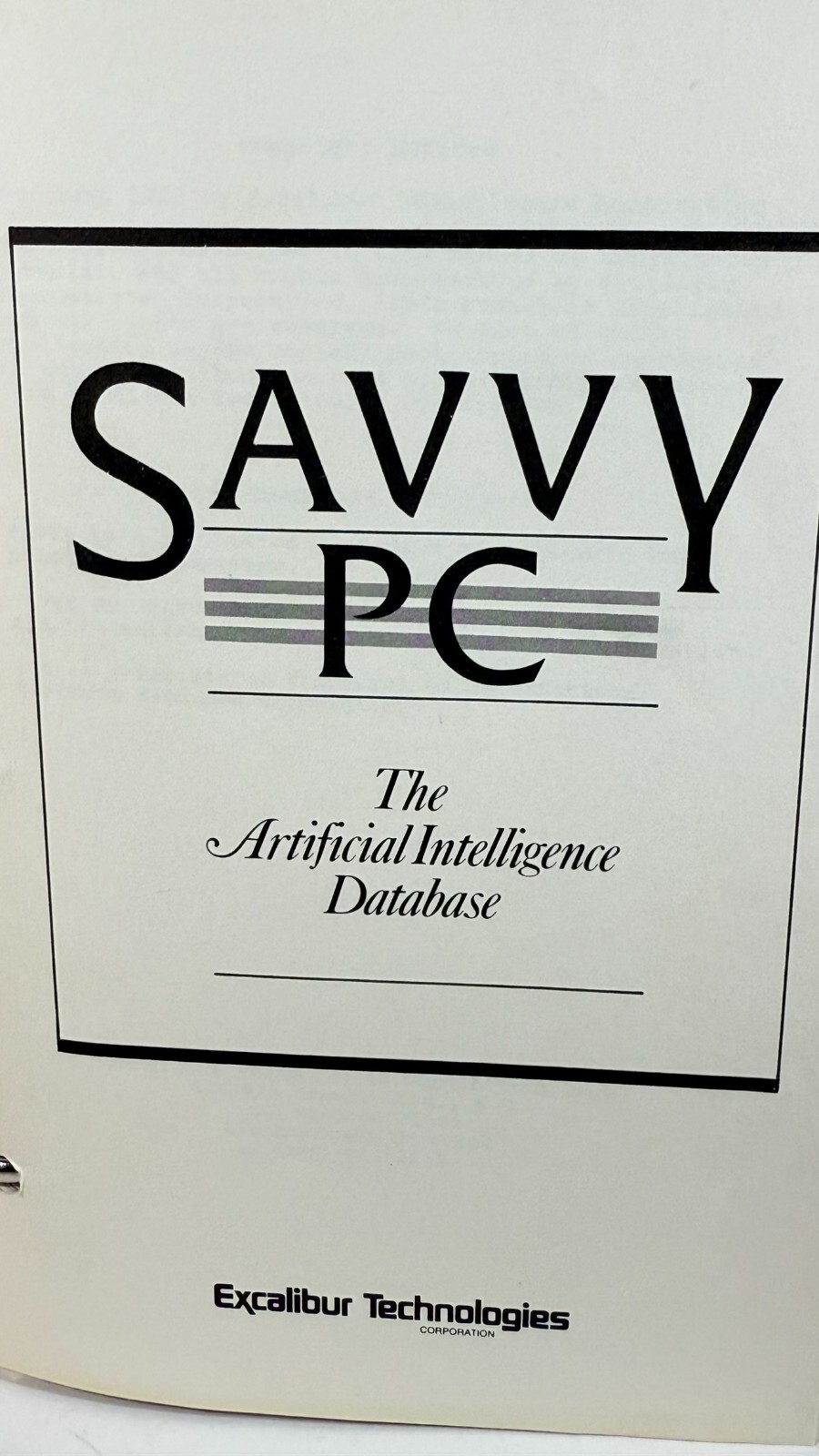 Savvy PC The Artifical Intelligence Database-Very Rare Early PC Software