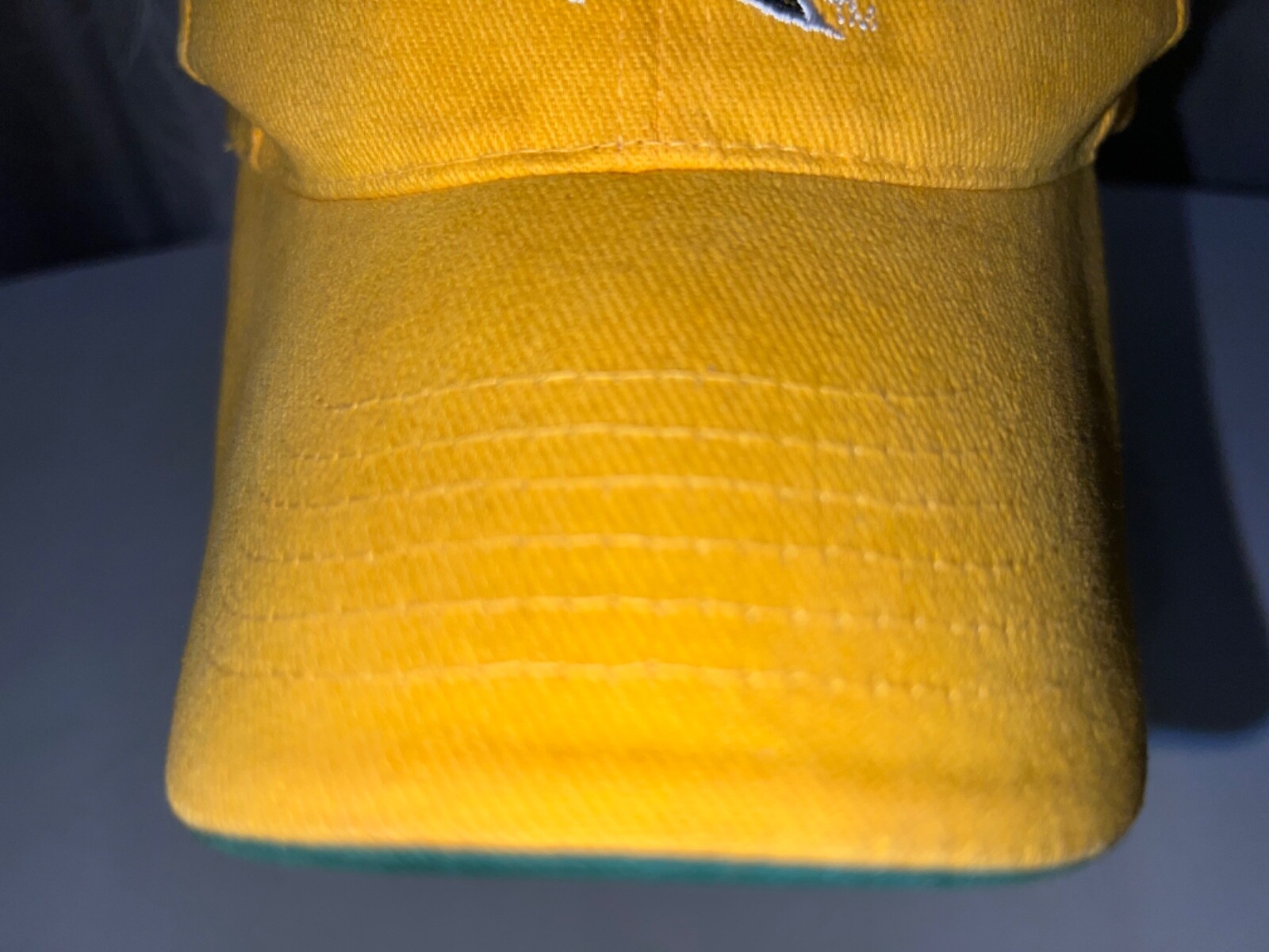 South Bend Sliver Hawks Gold Hat Cap Hook Loop With Embroidered Hawk on Front