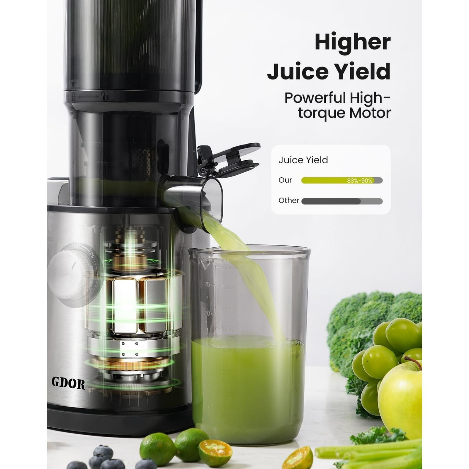 Juicer Machines with 41oz Large Feed Chute, Cold Press Juicer Vegetable & Fruits