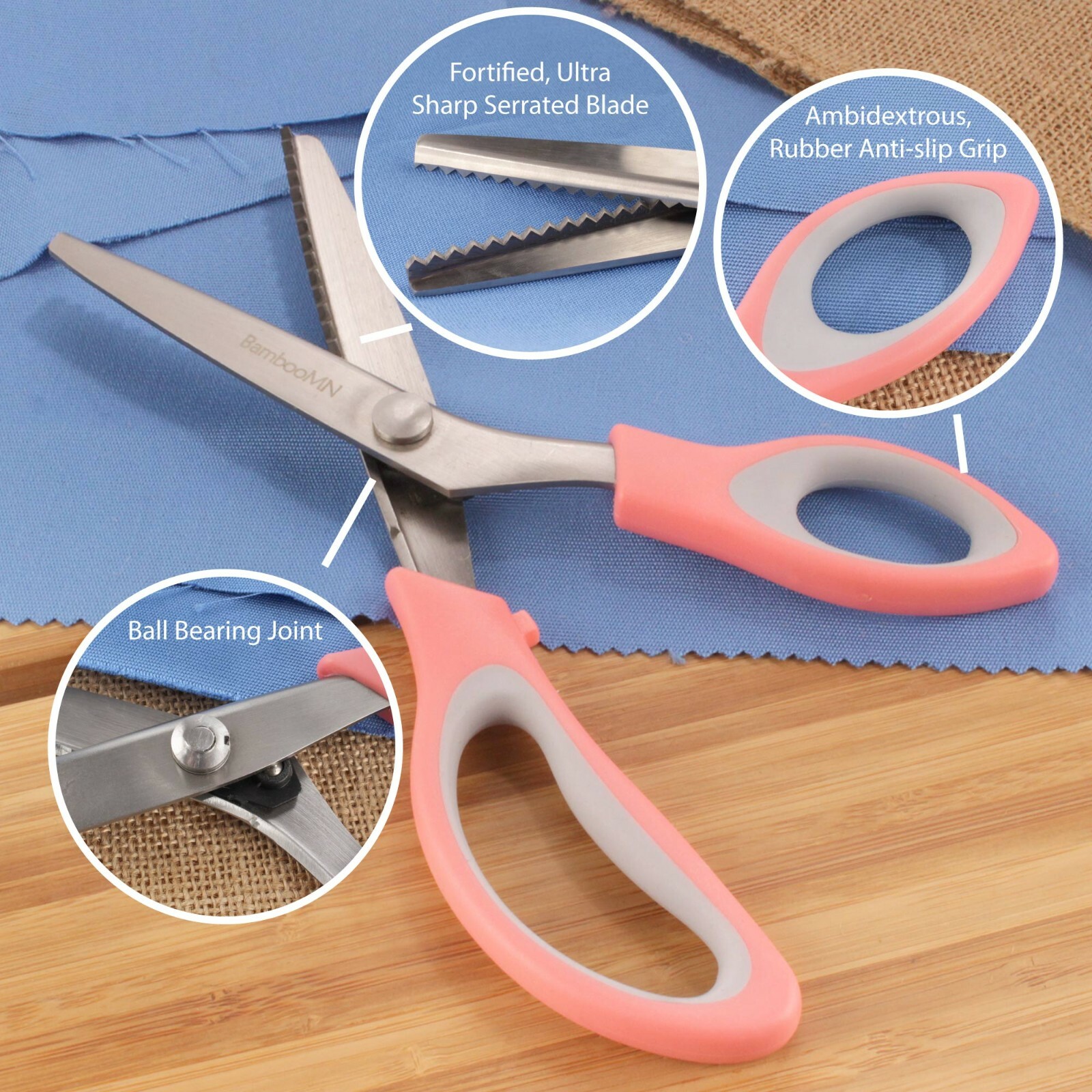 Titanium Sewing Scissor Set with Pinking and Craft Shears