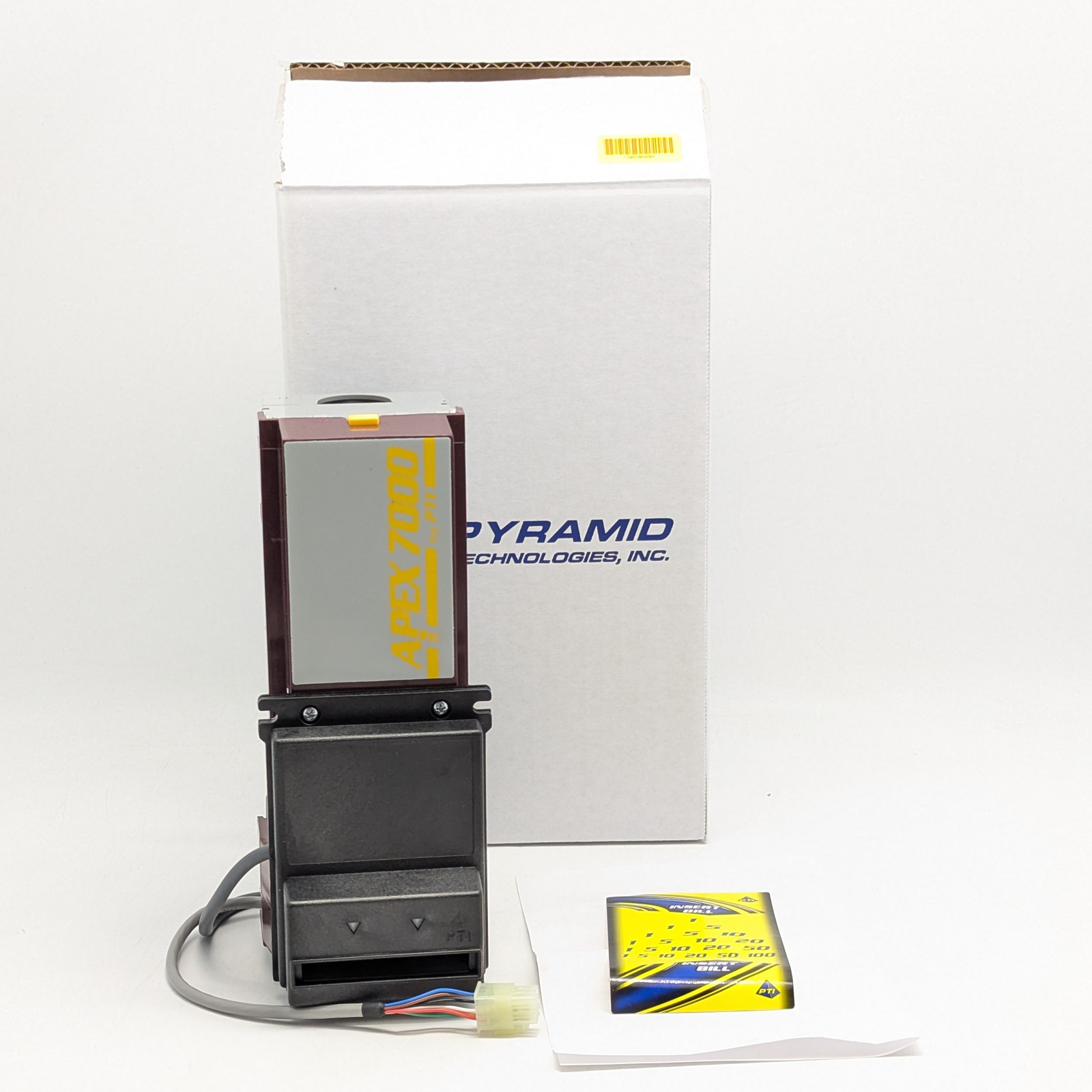 Pyramid Technologies Apex 7000 Bill Acceptor 120V with 500-Bill Cassette