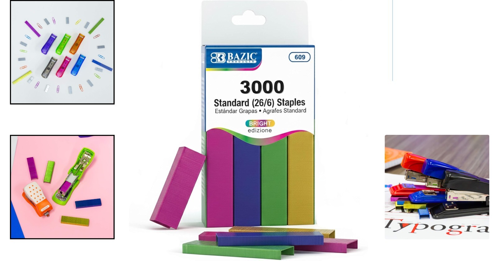 Vibrant 3000-Pack BAZIC 26/6 Staples – Chisel Point Performance for Precision