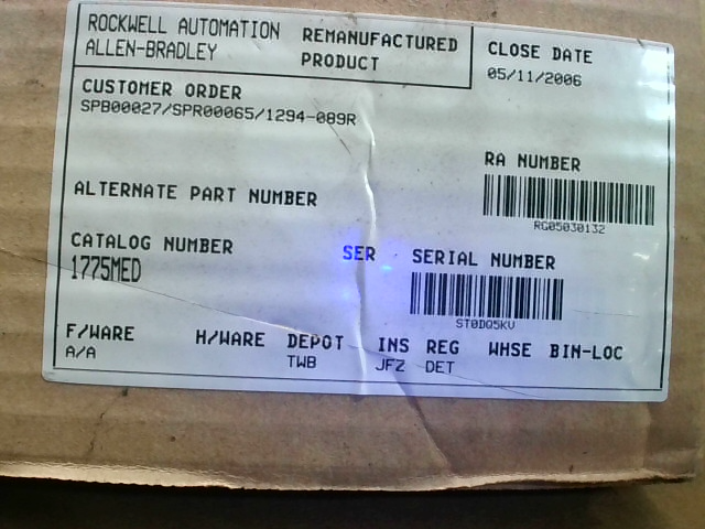 Allen Bradley 1775MED B Error Correcting Ram Memory 128K *Facto - Reconditioned