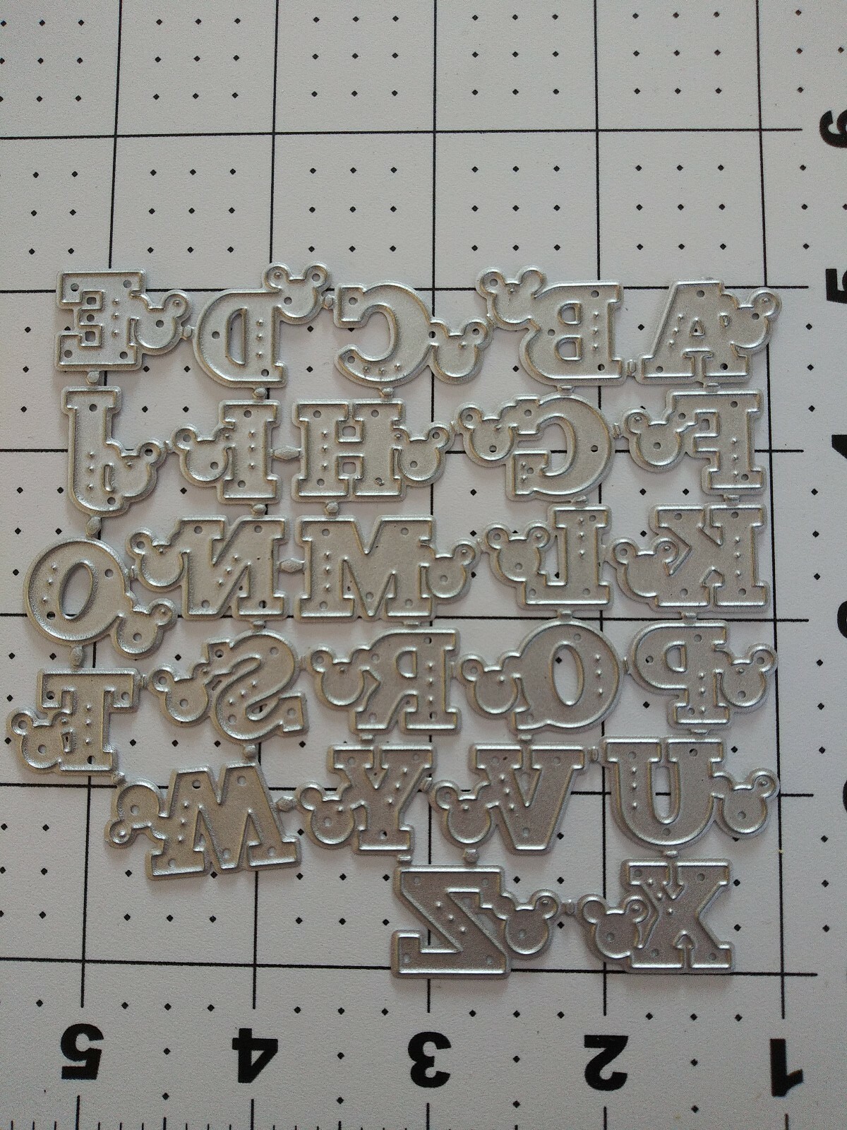 Universal Thin Metal Die Cut Tool Disney Alphabet ABC's Mickey Mouse Ears