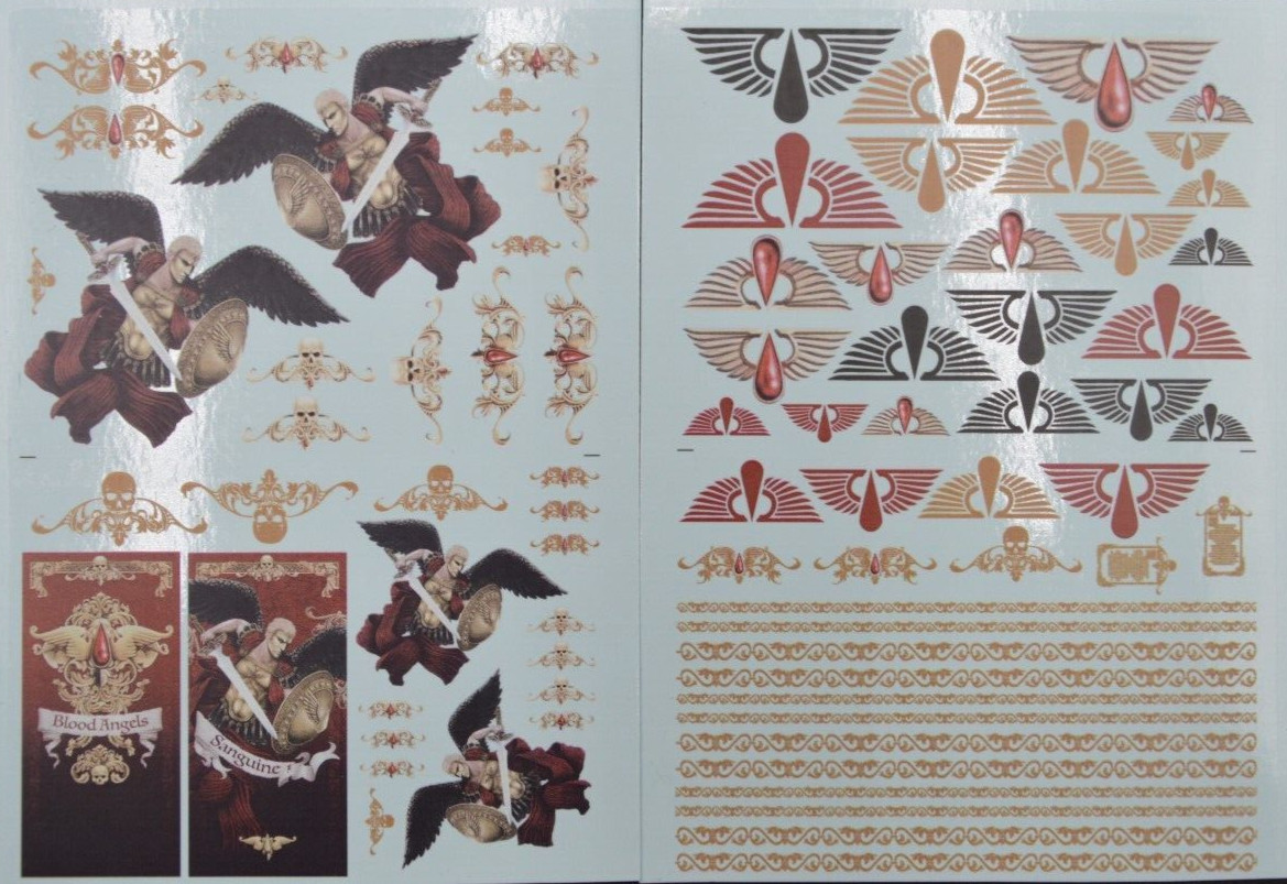 Warhammer 40k/30k/HH Blood Angels Vehicle & Dreadnought Transfer sheet