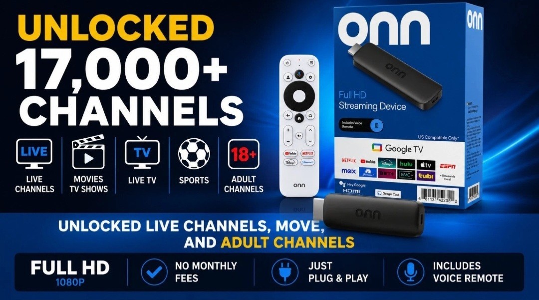 UNLOCKED!! FULL HD 1080 Streaming Device Google Onn BLACK DEVICE!! Google Cast