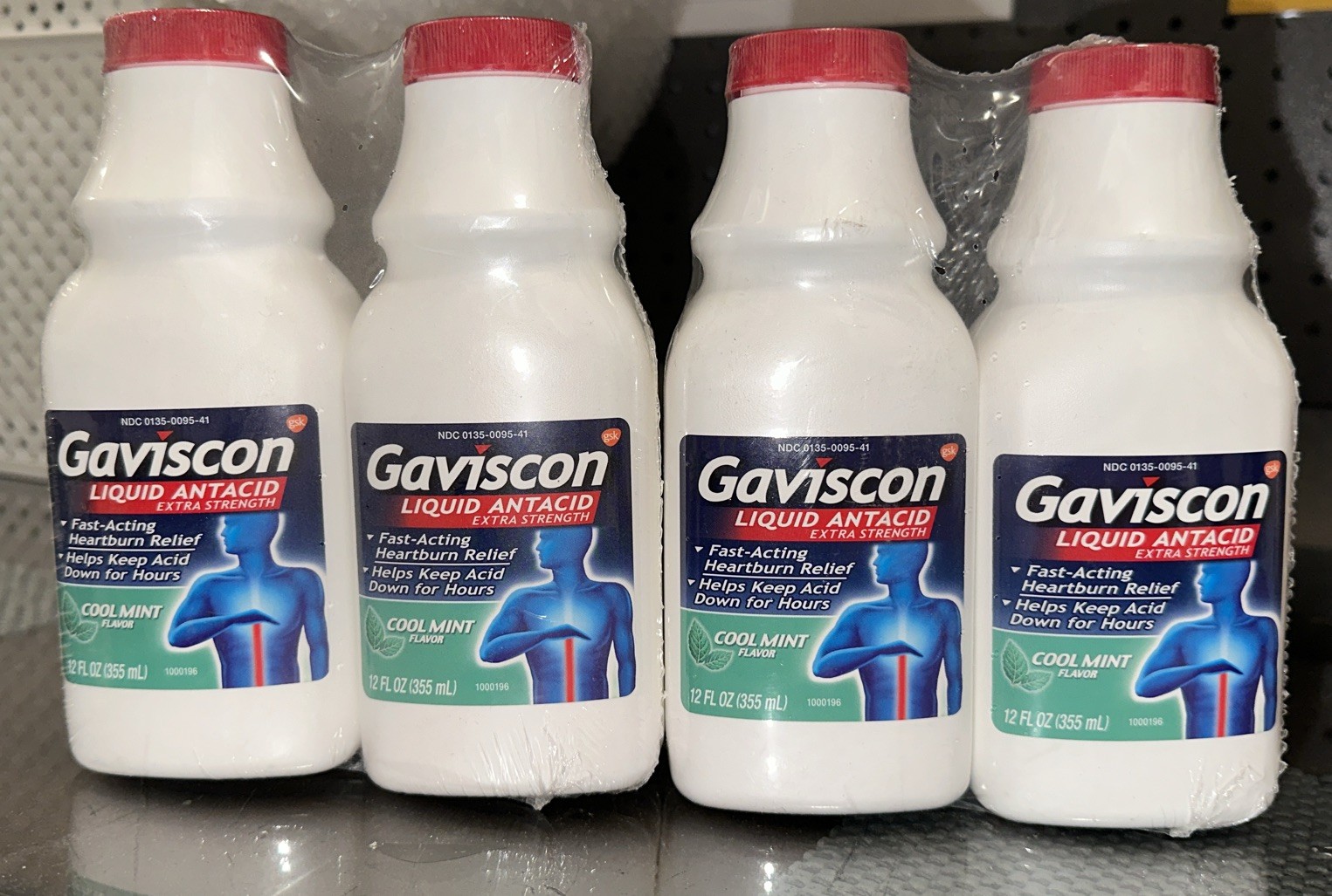 4x Gaviscon Extra Strength Liquid Antacid Cool Mint Flavor Heartburn 12 oz 1/26