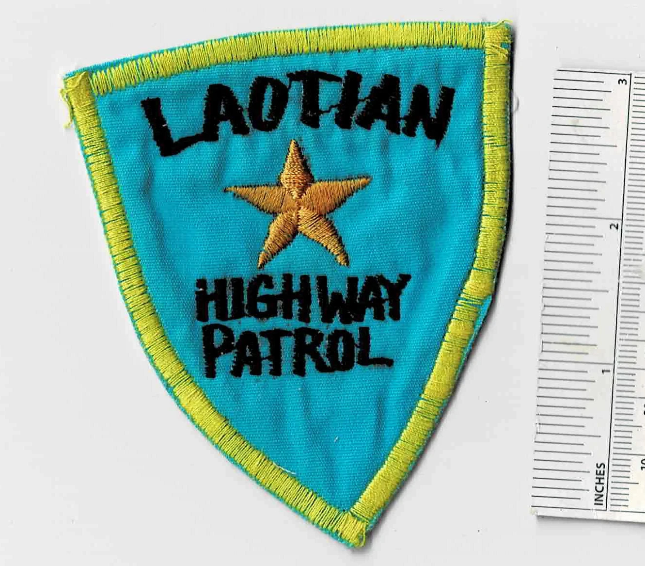 Vietnam War LAOTIAN HIGHWAY PATROL US Army Cloth Shoulder Patch Laos Police