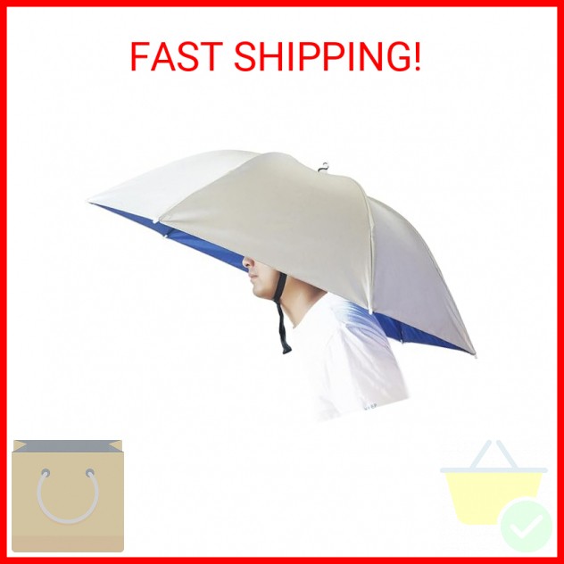 Umbrella Hat, 37 inch Fishing Umbrella Hat Hands Free Foldable UV Protection Umb