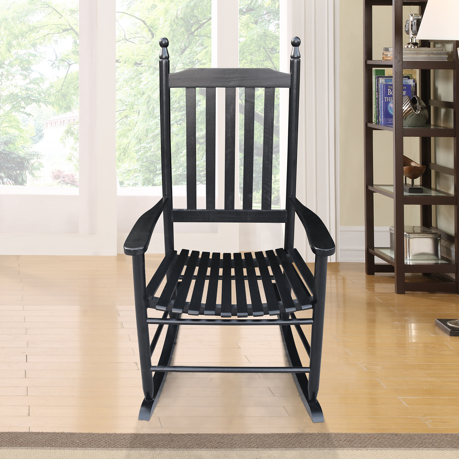 Wooden Porch Rocker Chair Black,solid Wood