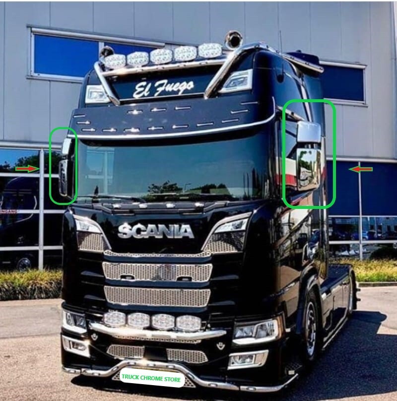 S500/R450   S/R    2016 UP      Chrome Mirror Cover     1 SET.     Fits   Scania