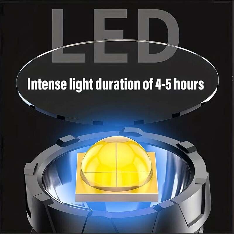 900000000LM Bright Solar/USB Rechargeable LED Spotlight Flashlight Searchlight