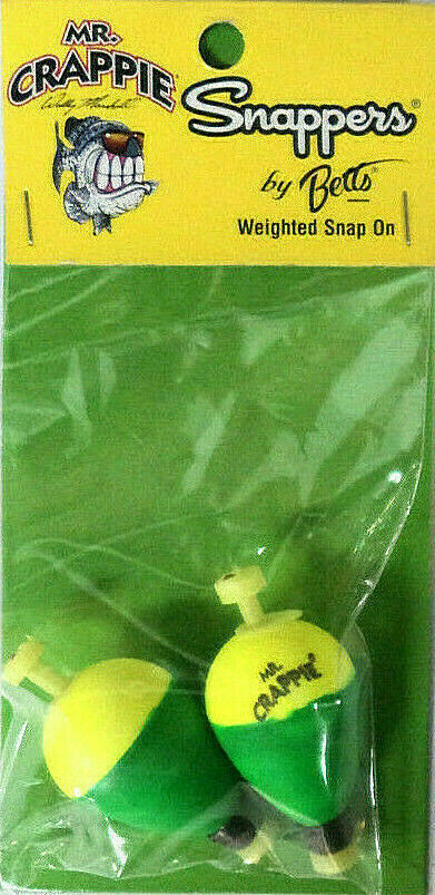 Mr Crappie Snappers Weighted Snap-On Bobber, THREE PACKS   #MP150W-2YG