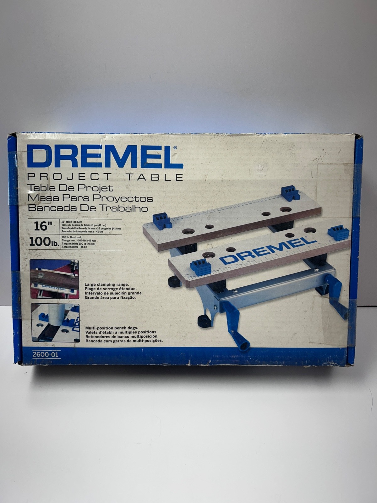 Dremel 2600-01 Project Table 16" Workbench Portable Clamping Vise 100lb Cap NEW
