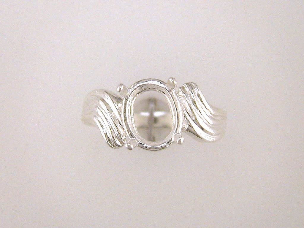 10 x 8 mm Oval Swirl Ring Setting Sterling Silver