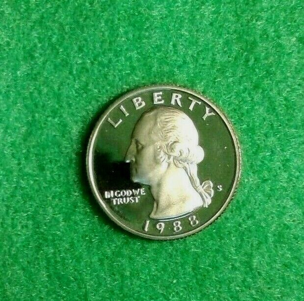 1988- S  Washington Quarter Clad Poof  Deep Cameo Nice US Coin
