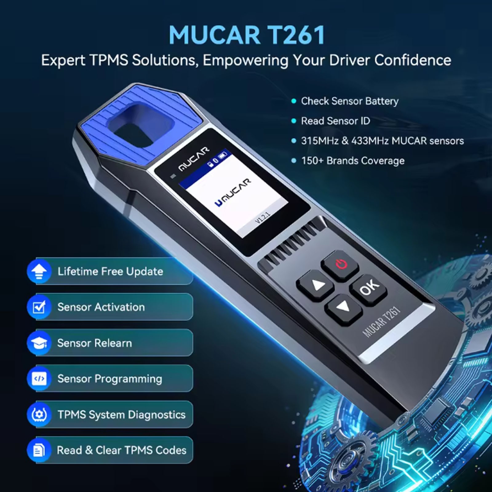 THINKSCAN 689BT+T261 TPMS Tool Free Update Bidirectional OBD2 Scanner ECU Coding