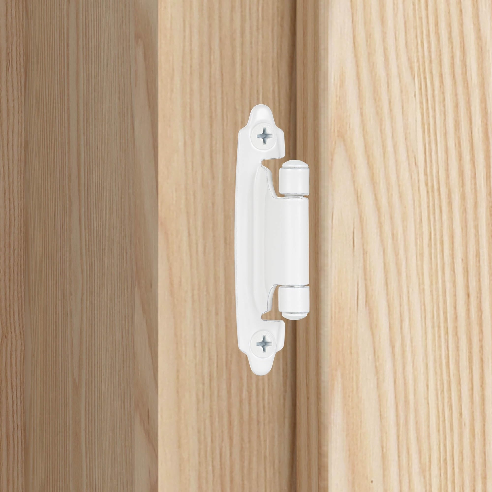 4 Pack 2 Pairs White Self-Closing Cabinet Hinges 1/2" Overlay Hardware