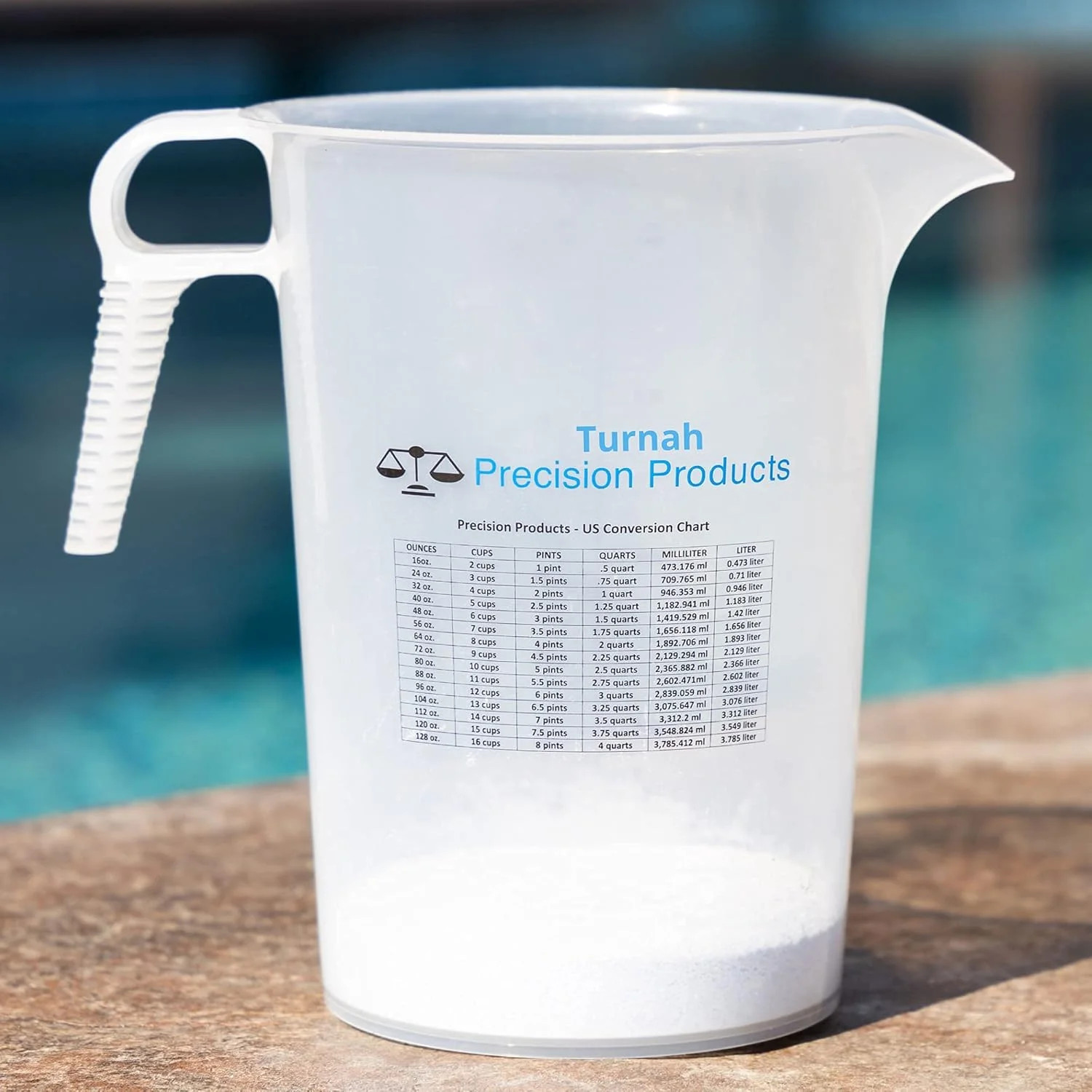 One Gallon 128oz Measure Pitcher - Convenient Conversion Chart - Strong Food Gra