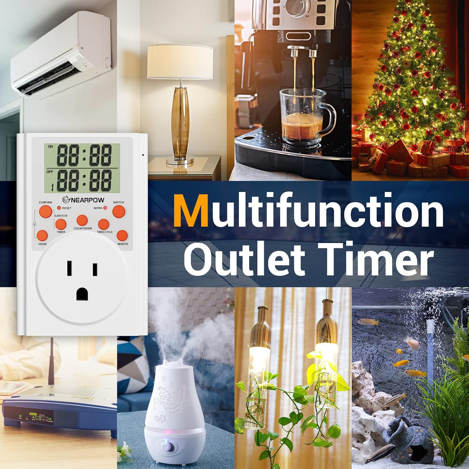 Timer Outlet, Multifunctional Infinite Cycle Programmable Plug-In Digital Timer