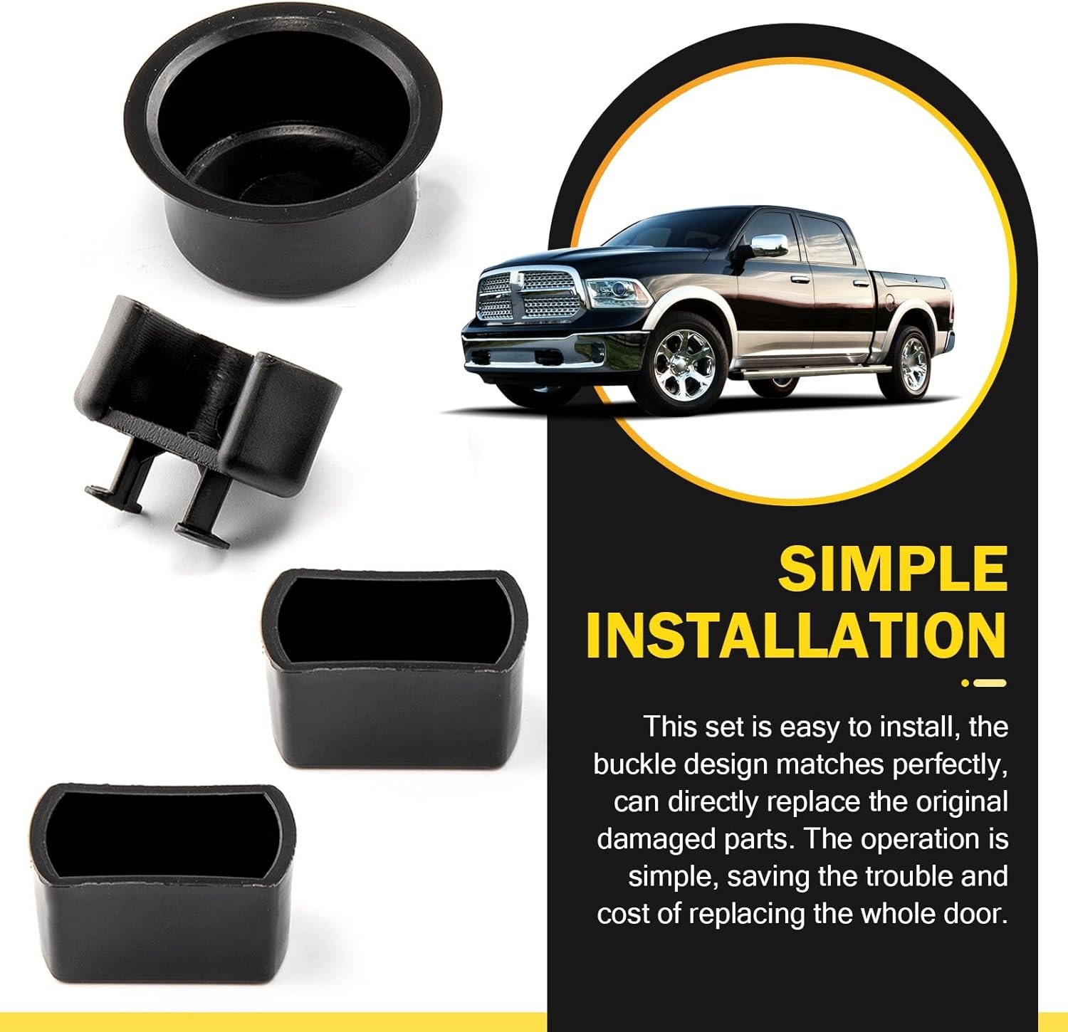 4 PCS Tailgate Hinge Pivot Bushing, ABS Rust-Proof Insert for Left Right Beds an