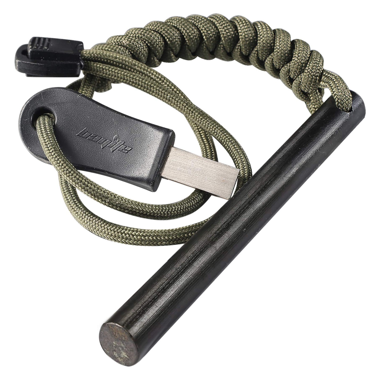 4" Survival Ferro Rod Drilled Flint Fire Starter And Striker Kit | Ferrocerium