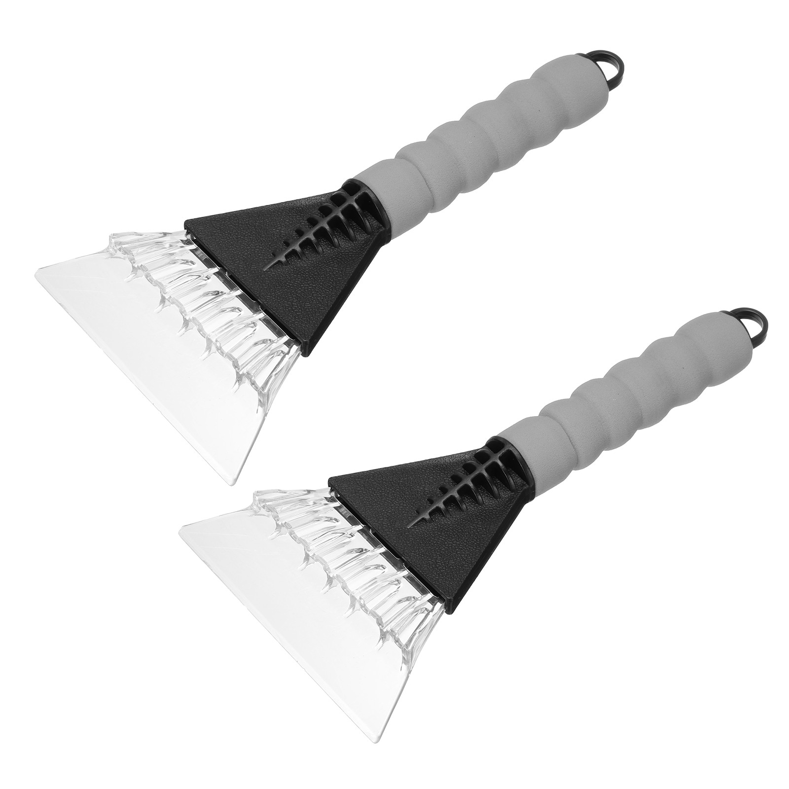2Pcs Ice Scrapers for Car Windshield 10" x 5" Frost Removal Tool, Black/Gray