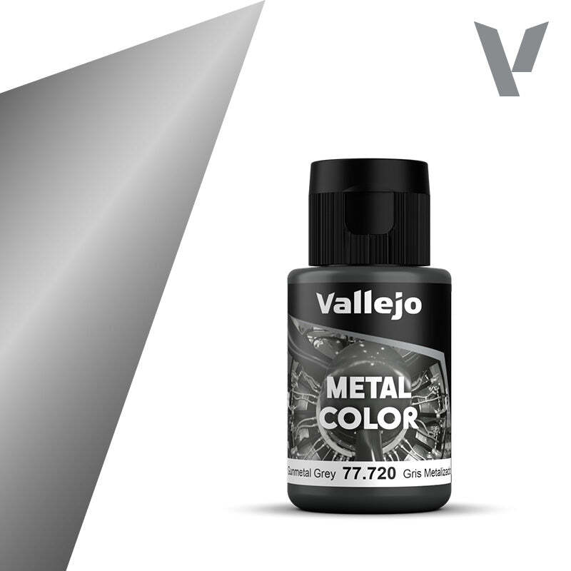 Vallejo 77720 Metal Color Gunmetal Gray Acrylic Paint 35ml - US