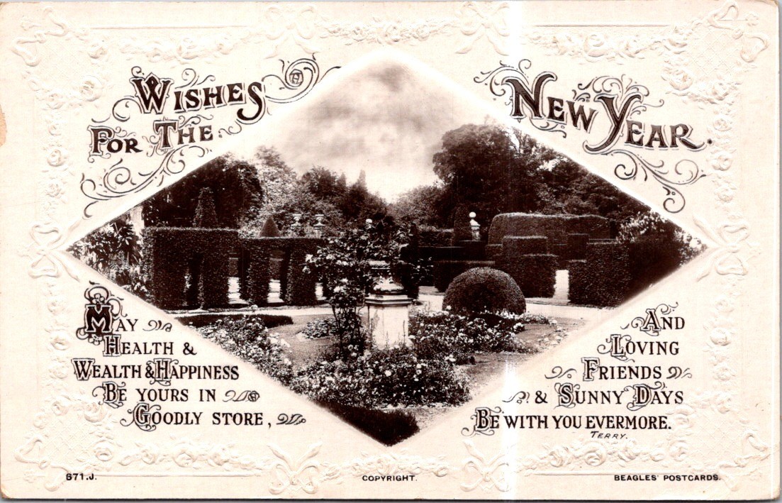 (1564) 23-9-2025 - UK ? - VERY OLD - New Year Wishes (park)