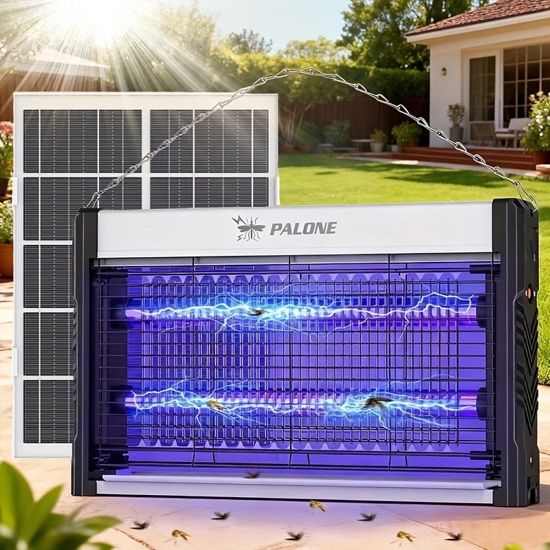 🔥Solar Bug Zapper Outdoor, USB Rechargeable UV Mosquito Zapper 7.5W Solar Panel