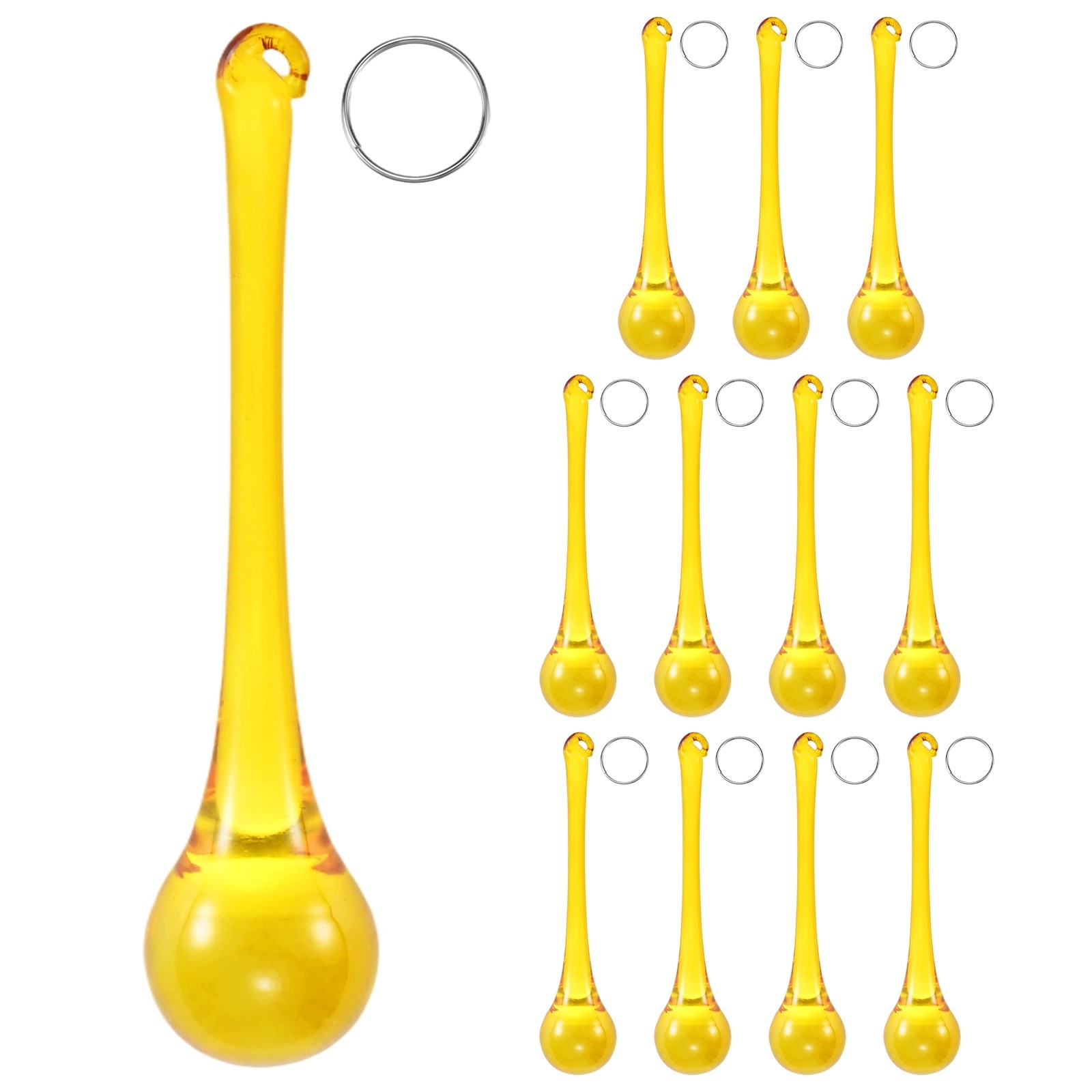12-Pack Crystal Raindrop Chandelier Prisms, 78mm Pendant Hanging [Golden Yellow]