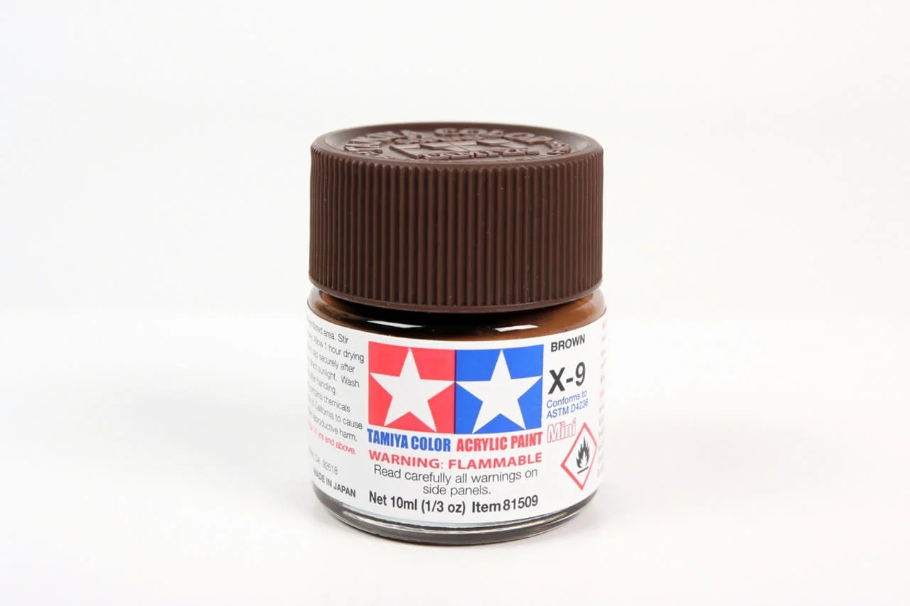 TAM81509 Tamiya Acrylic Mini X-9 Brown 10ml (1/3oz)