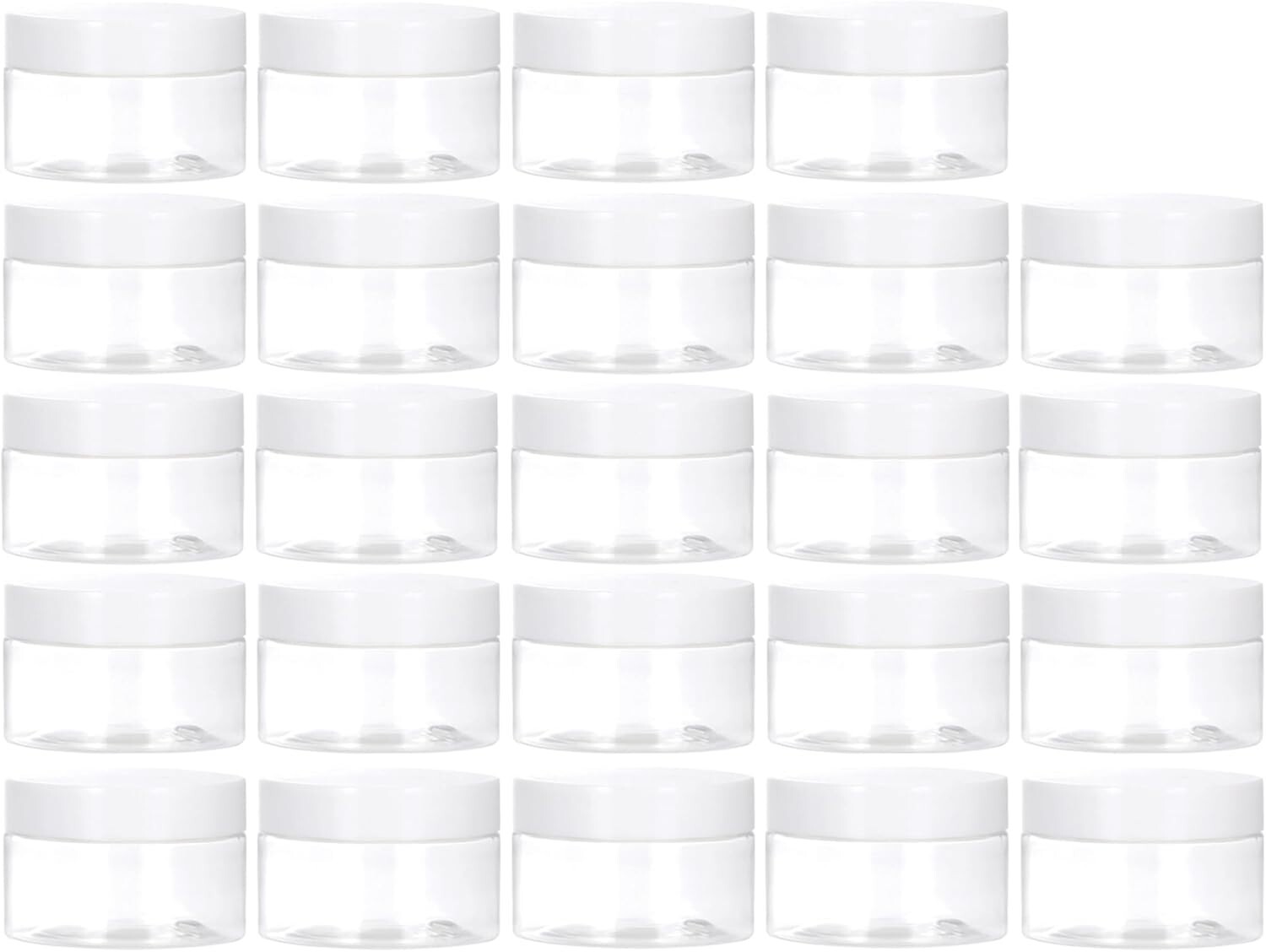 24 Pack 1 OZ Plastic Jars round Clear Cosmetic Container Jars Lids Labels Jars
