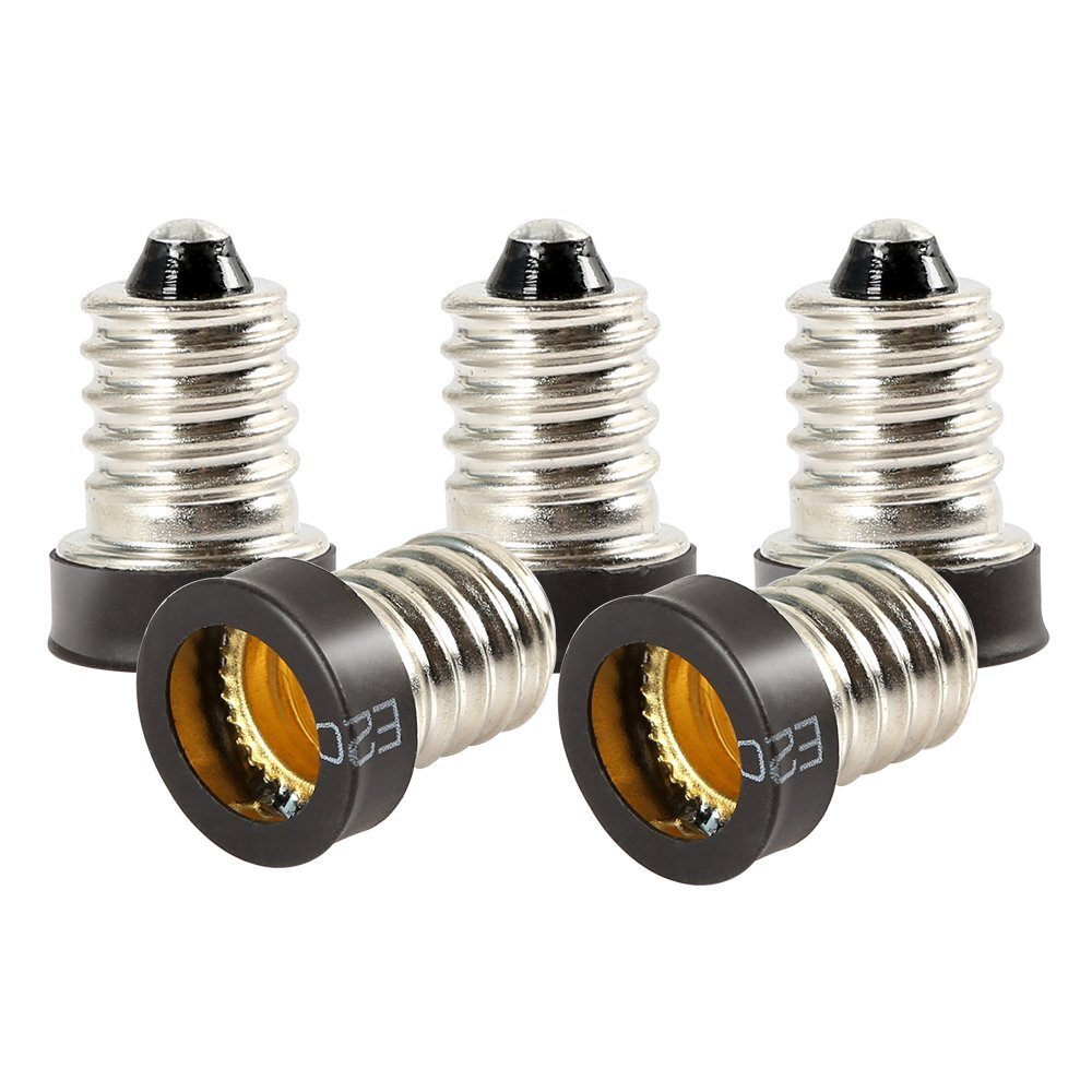 6pcs (E14 to E12) European Base to Candelabra Screw Socket Adapter Converter