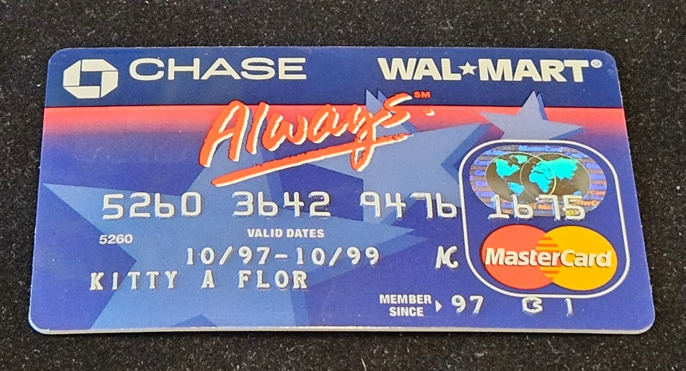 Chase Wal☆Mart MasterCard Credit Card ~ exp 1999 ~ Our # cc1723