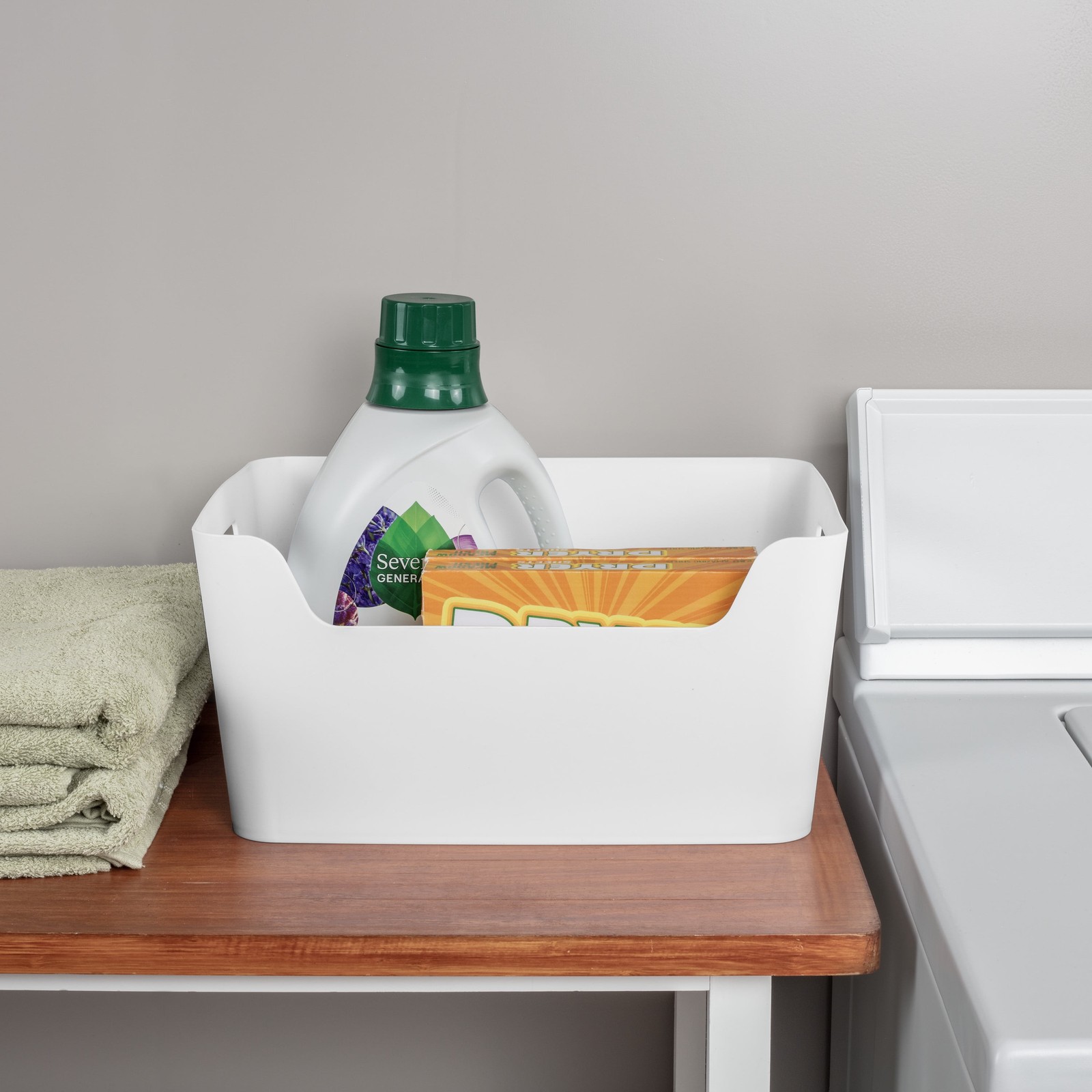 (6 pack) Mainstays Extra Large Easy Access Storage Bin, White