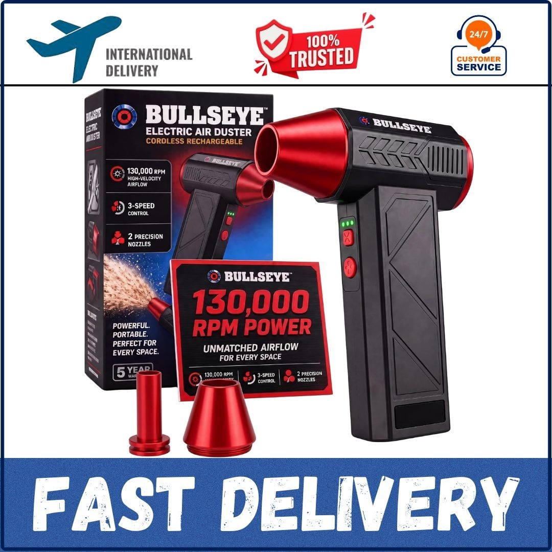 BULLSEYE Blaster 130000 RPM Electric Air Duster, Rechargeable Cordless Compresse