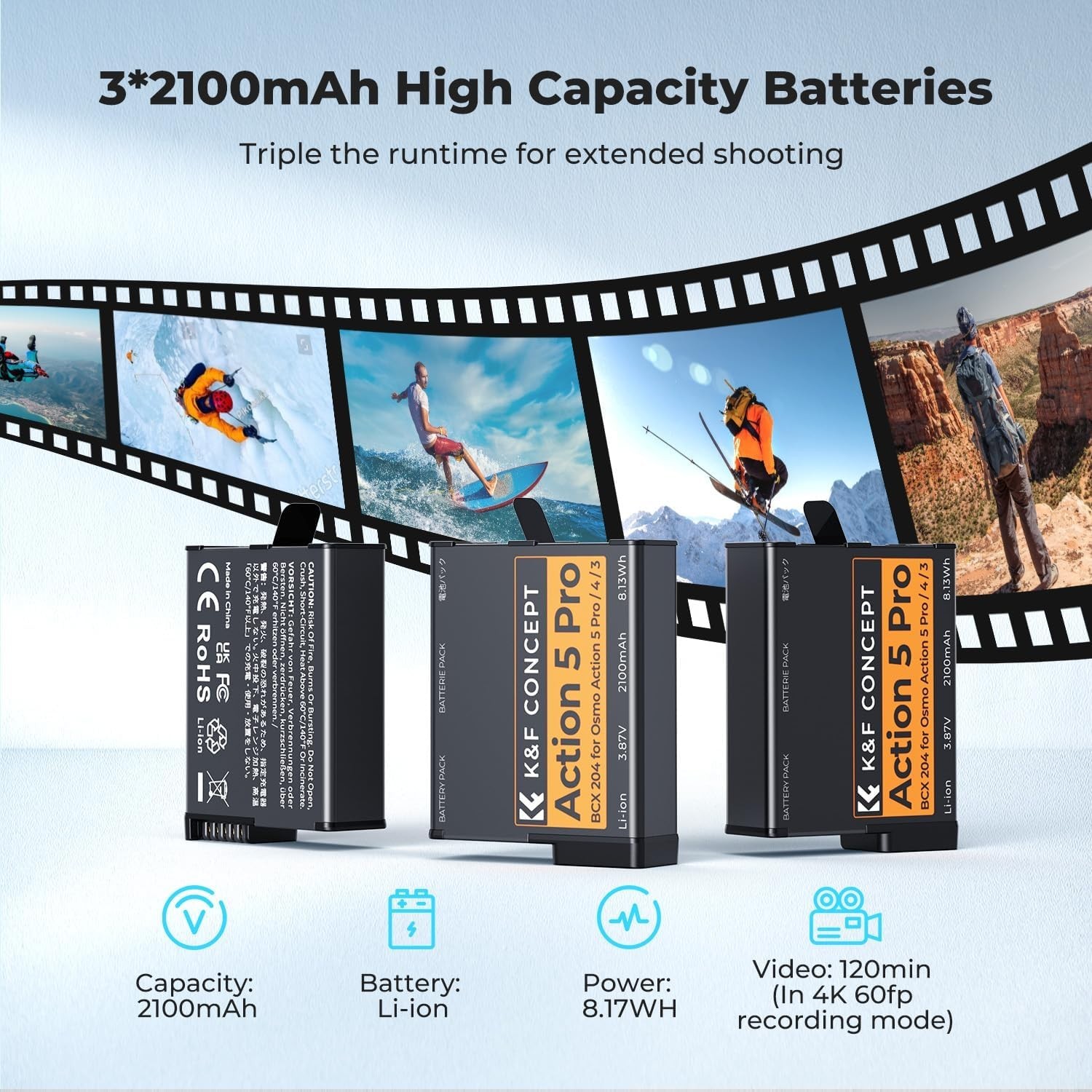 DJI Osmo Action 5 Pro Battery Kit - 3 Batteries-