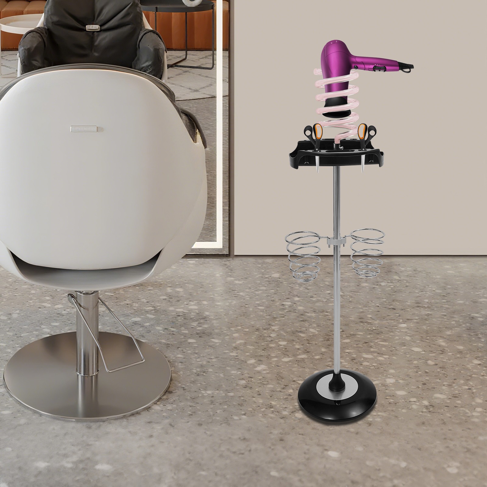 Hair Dryer Stand Hair Dryer Stand with Tray Hair Dryer Stand with Spiral Holders